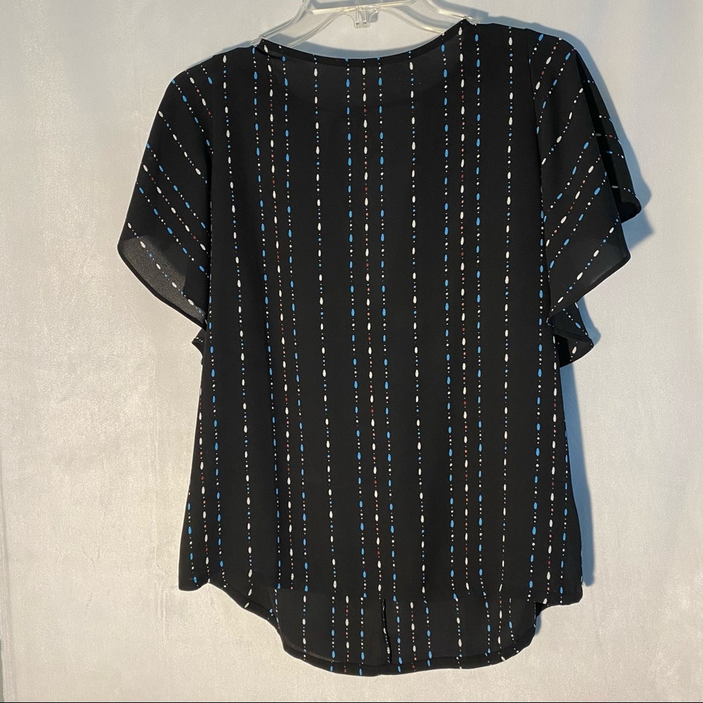 Loft polkadot blouse with flutter sleeves